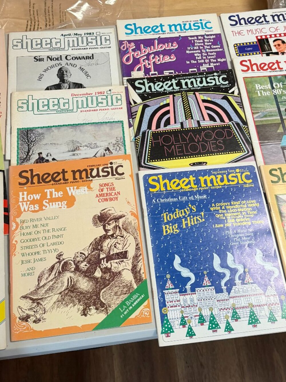 Lot of 12 Vintage 1980s Sheet Music Magazine Bundle Standard Piano Guitar